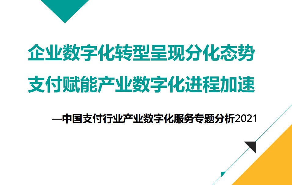 《中国支付行业产业数字化服务专题分析2021》正式发布，汇付“斗拱”成亮点案例(图2)